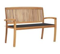 vidaXL Banc de jardin empilable 128,5 cm avec support en teck massif