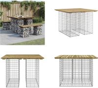 vidaXL Banc de jardin en gabions 100x102x72 cm Bois de pin imprégné - Banc de jardin - Bancs de jardin - Banc d'extérieur
