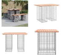 vidaXL Banc de jardin en gabions 100x70x72 cm Bois massif Douglas - Banc de jardin - Bancs de jardin - Banc extérieur - Banc extérieur