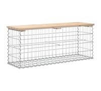 vidaXL Banc de jardin design de gabion 103x31,5x42 bois massif de pin, siège de jardin, banc de parc, banc de pique-nique 834350