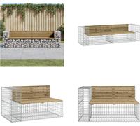 vidaXL Banc de jardin en gabions 244x71x65,5 cm Bois de pin imprégné - Banc de jardin - Bancs de jardin - Banc d'extérieur