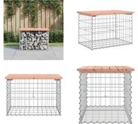 vidaXL Banc de jardin en gabions 63x44x42 cm Bois massif Douglas - Banc de jardin - Banc de jardin - Banc extérieur - Banc extérieur