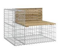 vidaXL Banc de jardin en gabions 92x71x65,5 cm Bois de pin imprégné