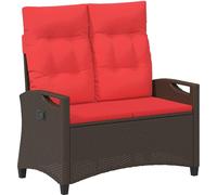 vidaXL Banc de jardin marron et rouge 105 x 60 x 112 cm Acier et polyester