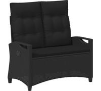 vidaXL Banc de jardin noir 105 x 60 x 112 cm Acier et polyester