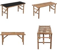 vidaXL Banc de jardin pliable avec support 118 cm Bambou - Banc de jardin - Banc de terrasse - Bancs de terrasse