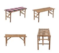 vidaXL Banc de jardin pliable avec support 118 cm Bambou - Banc de jardin - Banc de terrasse - Bancs de terrasse