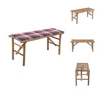 vidaXL Banc de jardin pliable avec support 118 cm Bambou - Bancs de jardin