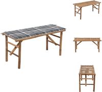 vidaXL Banc de jardin pliable avec support 118 cm Bambou - Bancs de jardin