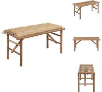 vidaXL Banc de jardin pliable avec support 118 cm Bambou - Bancs de jardin