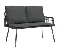 vidaXL Banc de jardin Poly Rattan Noir