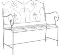 vidaXL Banc de jardin pour 2 personnes, 104 x 54 x 93 cm, en acier, finition blanc antique