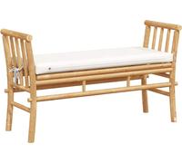vidaXL Banc de jardin pour 2 personnes, 110 x 38 x 65 cm, bambou, couleur marron, forme rectangulaire