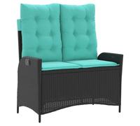 vidaXL Banc de jardin Réglable avec coussins Noir Poly Rattan