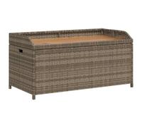 vidaXL Banc avec espace de rangement Gris 100x50x52 cm Poly rotin Acacia