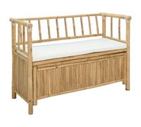 vidaXL Banc de Rangement de Jardin 110 x 47 x 80 cm Bambou Naturel, Banc de Jardin élégant, Rectangle, Rangement Pratique, mobilier Moderne en Bambou, Assise Fonctionnelle