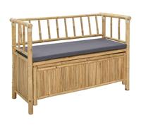 vidaXL Banc de Rangement de Jardin 110 x 47 x 80 cm Bambou Naturel, Banc de Jardin élégant, Rectangle, Rangement Pratique, mobilier Moderne en Bambou, Assise Fonctionnelle