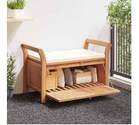vidaXL Banc de jardin 126 cm bois massif acacia avec coussin