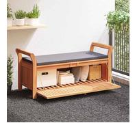 vidaXL Banc de rangement de jardin avec coussin 126 cm Bois massif d'acacia