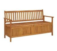 vidaXL Banc de Rangement de Jardin Banc de Stockage Coffre de Rangement Entrée Couloir Intérieur Extérieur 148 cm Bois d'Acacia Solide G