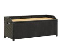 vidaXL Banc avec espace de rangement 120 cm Poly rotin noir
