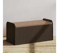 vidaXL Banc avec espace de rangement et coussins Marron 115x51x52 cm Poly rotin