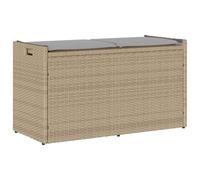 vidaXL Banc de Rangement extérieur Coussin Beige 100 cm résine tressée, Banc de Rangement de Jardin, Banc de Rangement extérieur, Banc extérieur avec Rangement