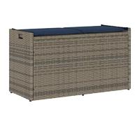 vidaXL Banc d'extérieur avec espace de rangement et coussins Gris 100 cm