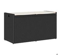 vidaXL Banc d'extérieur avec espace de rangement et coussins Noir 100 cm