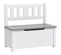 vidaXL Banc de rangement pour enfants Blanc et gris 60x30x55 cm MDF