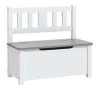vidaXL Banc de rangement pour enfants 60x30x55 cm MDF Blanc et gris