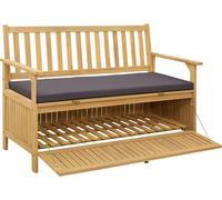 vidaXL Banc de rangement pour jardin, modèle 2 places, dimensions 120 x 63 x 84 cm, forme rectangulaire