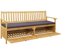 vidaXL Banc de rangement pour jardin, modèle 2 places, dimensions 170 x 63 x 84 cm, forme rectangulaire