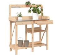 vidaXL Table à plantes avec étagères en bois massif de sapin