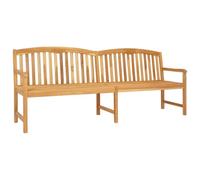 vidaXL Banc de roses fait à la main naturel - 228 x 60 x 90 cm - Bois massif de teck - Banc de jardin pour patio - Siège rustique - Apaisant - Beige