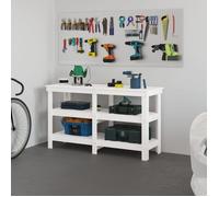 vidaXL Établi blanc 142,5x50x80 cm pin massif