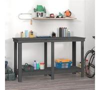 vidaXL Établi Gris 140x50x80 cm Pin massif