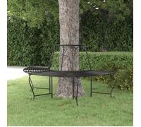 vidaXL Banc d'arbre demi-circulaire Ø159 cm Noir Acier