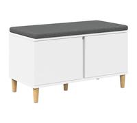 vidaXL Banc d'entrée avec coussin avec stockage Blanc 60 x 38 x 46 cm