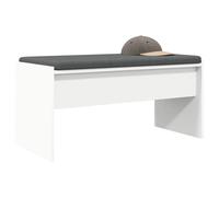 vidaXL Banc d'entrée avec Coussin Blanc 80 x 38 x 46 cm, Banc élégant pour Hall, Meuble en Tissu Moderne, Assise Fonctionnelle, Design Minimaliste pour entrée
