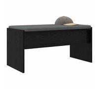 vidaXL Banc d'entrée avec Coussin Chêne Noir 83 x 38 x 40 cm, Banc élégant pour Hall, Meuble en Tissu Moderne, Assise Fonctionnelle, Design Minimaliste pour entrée