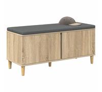 vidaXL Banc d'entrée avec Coussin Chêne Sonoma 100 x 38 x 46 cm, Banc rectangulaire Moderne, Assise pour entrée avec Rangement, sans Dossier, Coussin Confort et antidérapant