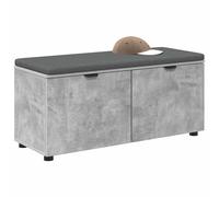 vidaXL Banc d'entrée avec Coussin Gris Béton 100 x 38 x 46 cm, Banc d'entrée Moderne, Assise Confortable, Design rectangulaire, Rangement Pratique, Coussin