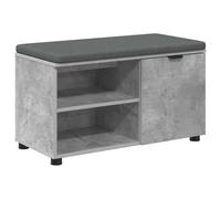 vidaXL Banc d'entrée avec coussin Uni Gris béton 80 x 38 x 46 cm