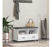 VIDAXL Banc d'entrée avec rangement et coussin blanc 80 x 38 x 46 cm