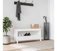 vidaXL Banc d'entrée blanc 100x28x45 cm bois de pin massif Blanc G