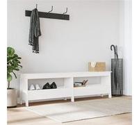 vidaXL Banc d'entrée blanc 160x28x45 cm bois de pin massif Blanc G
