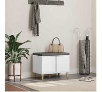VIDAXL Banc d'entrée blanc avec coussin et rangement 60 x 38 x 46 cm