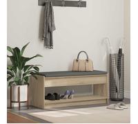 vidaXL Banc d'entrée chêne Sonoma avec coussin gris 103 x 38 x 45 cm