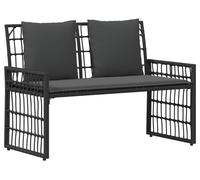 vidaXL Banc d'extérieur 2 places, 116 x 55 x 82 cm, en acier et résine tressée